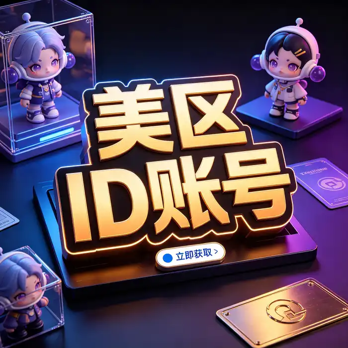 美区id、美区id账号与 Apple ID 更新指南的科技编辑风主视觉